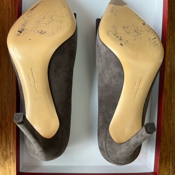 Flannel suede Calf Salvatore Ferragamo high heel shoes - Picture 3 of 4